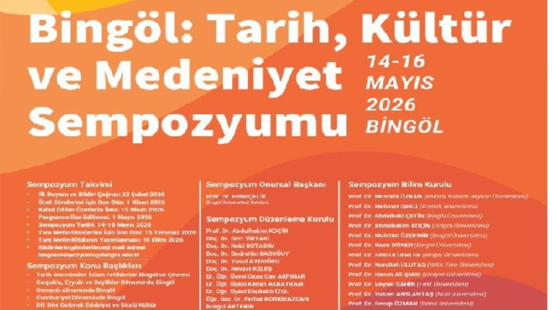 “Bingöl: Tarih, Kültür ve Medeniyet Sempozyumu”